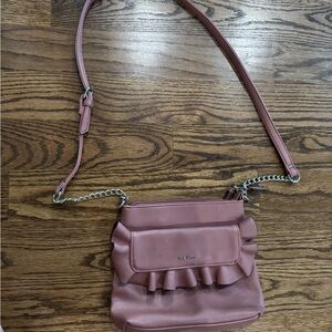BCBGMAXAZRIA Pink Ruffle Crossbody Bag